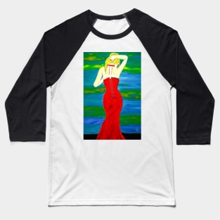 Woman In The Red Dress Baseball T-Shirt